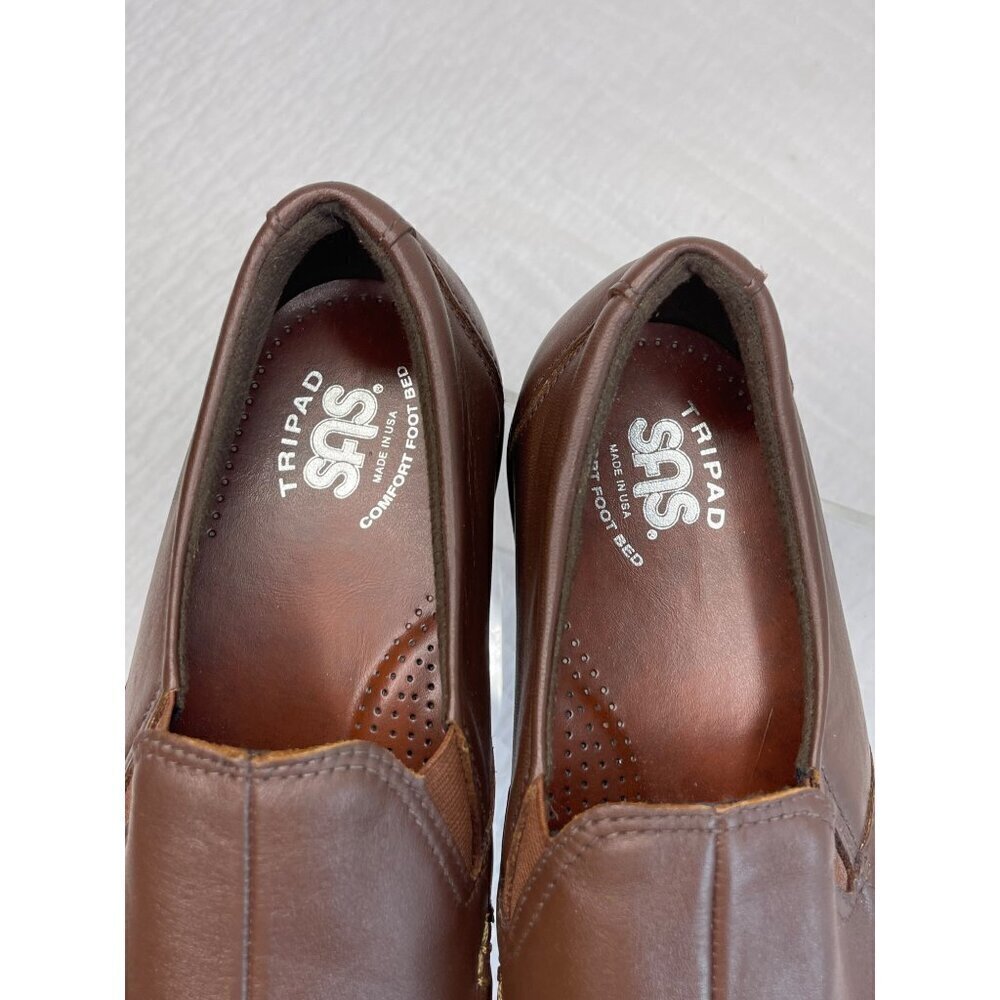 SAS Womens Tripad Comfort Leather Slip-On Casual Shoes 7.5W Brown - Picture 5 of 10